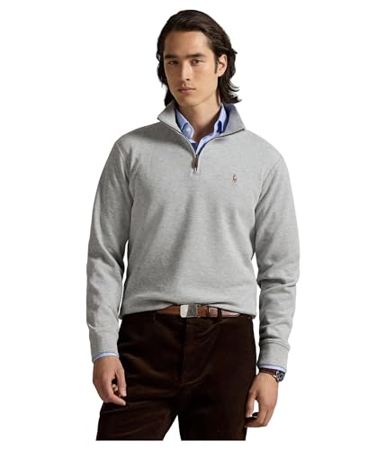 Polo Ralph Lauren Mens Estate- Rib Quarter Zip Pullover Andover Heather Xx-Large