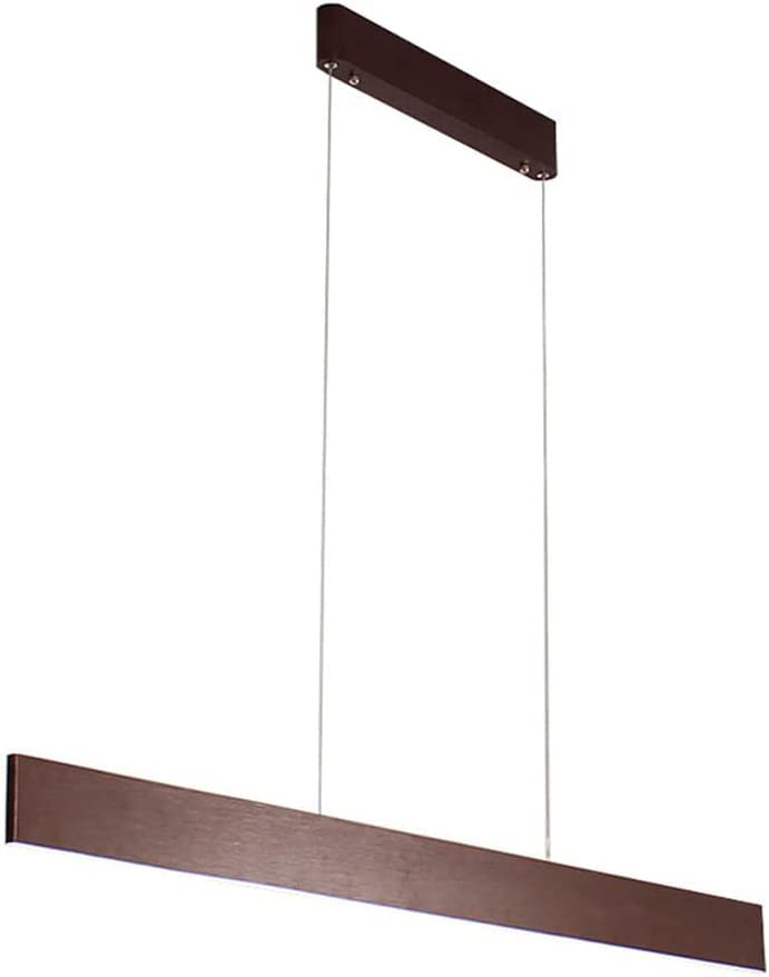 Lustre LED en acrylique blanc de style contemporain et finition marron