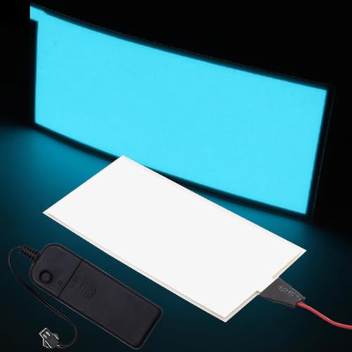 Image of jose2015 12X5CM Electroluminescent EL Panel Light Ice Blue,3V Flexible EL Panel Decorations Lights for Cosplay /Party /Decorate Light /Car /Advertising(with Battery Inverter)