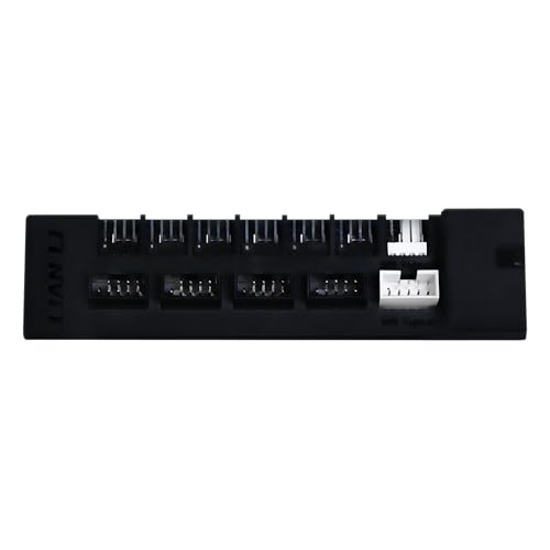 Lian Li Universal USB & PWM Fan Hub, Fan Controller with 4 USB Headers - 6 Fan Ports - Magnetic Mounting - 5V/4PIN - PSU/Motherboard Universal Case Compatibility - Black (EG-HUB01B)