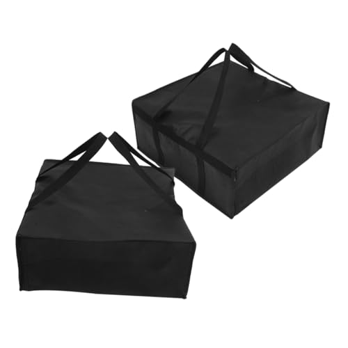 Mipcase 2 Piezas Bolsa Aislada para Comida Caliente con Cierre Hermético y Asa Bolsa Térmica Portátil para Pizza Mariscos y Catering Reutilizable para Viajes y Eventos al Aire Negra