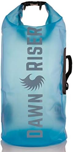 Dawn Riser Kayak Waterproof Dry Bag Backpack – & Transcluscent - for Camping, Hiking, Rafting, Boating, Swimming, Beach, Outdoor – Roll Top Floating Compression Sack Gear (10L, Ocean Blue)
