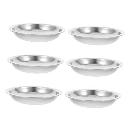 Unomor 6pcs Stainless Steel Tea Bag Dishes Round Teabag Holder Dish for Loose Leaf Tea Drip Tray and Strainers Storage Elegant Saucer