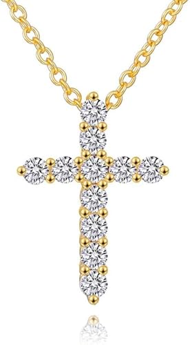 14K Gold Men's Cross Pendant Pave with Diamonds Chain Necklace, Hip Hop Stylish Design, Bold Statement Piece