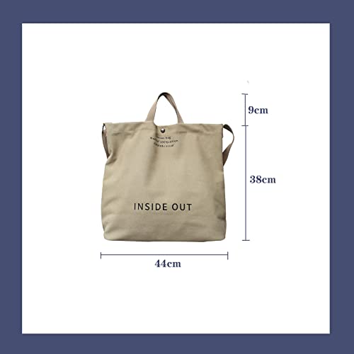 UICIOP Damen Canvas Tote Handtaschen Casual Schulter Arbeitstasche Crossbody Top Griff Tasche Crossbody Handtaschen, Khaki, Einheitsgröße