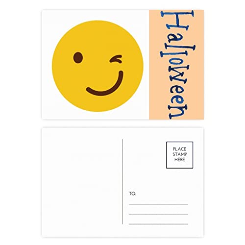 Cartes postales d'Halloween Blink Sle : lot de 20 cadeaux souvenirs au motif visage jaune