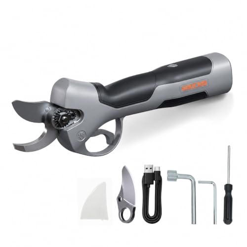 Image of Lightweight Electric Pruning Shears for Tired Hands, Cordless Pruner for Women, Seniors & Smaller Hands, 4200mAh Battery, SK5 Blade Brushless Garden Shears(Classic Grey)