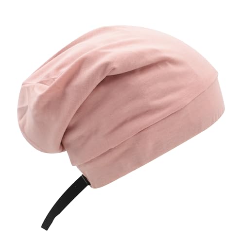 Locisne Gorro Satén para Dormir con Forro de Satén, Protector de Cabello para Dormir, Pañuelo Ajustable para la Quimio, Gorro para Correr para Mujeres y Hombres (Rosa)