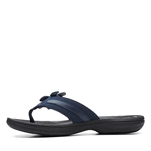 Clarks-Brinkley-Flora-Sandals-Womens,-Navy Synthetic/black sole-7-M2
