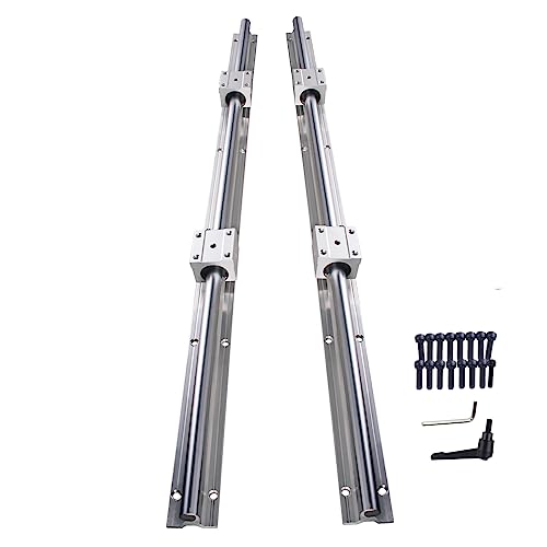CNCYEAH 2 guías lineales SBR25 de 600 mm con asas, 2 ejes de riel deslizante con+4 bloques de carro lineal SBR25UU, juego de rieles guía para impresora 3D CNC