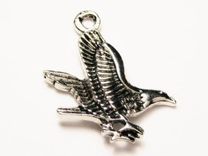 ChubbyChicoCharms Hawk In Flight Genuine American Pewter Charm
