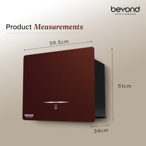 Image of Beyond Appliances Cube BLDC Plug N Play Ductless Kitchen Chimney | 1500 CMH | AutoClean | 5-Stage Charcoal Activated Filter | Touch Control | 3-way Suction | 46dB Low Noise | Burgundy