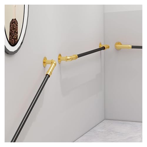Rampe d'escalier métallique en fer forgé noir de 150 cm pour fixation murale - 8