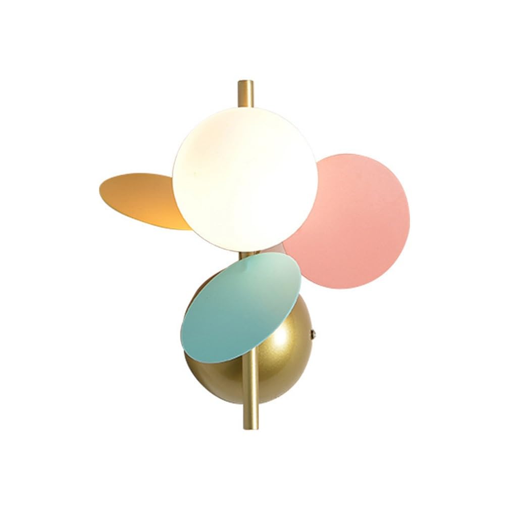 ITOSUI Wall Sconce Lighting, Wall Lamp Fixture, Flower Petal Bedside Light, Gold G9 Glass Globe Sconce, 9.84 Inch Colorful Art Decor, Aesthetic Lighting for Bedroom, Kids Room, Lounge(Colored)
