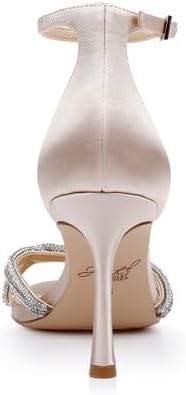 Jewel Badgley Mischka Vani Glitter Straps Stiletto Heels - Image 8