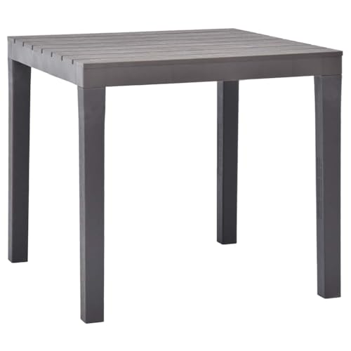 Frdhee Mesa para balcón, mesa de buffet, mesa de jardín, color moca, 78 x 78 x 72 cm, plástico, para jardín, terraza, balcón, fácil de mantener, fácil de montar