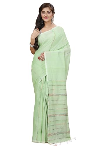 Image of Women's Traditional Bengal Handloom Soft Cotton Khesh Saree