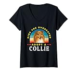 Femme Les enfants sont surfaits, adoptez un Colley - DINK T-Shirt avec Col en V