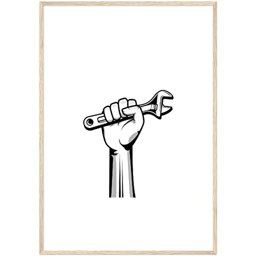 Art mural masculin pour salon moderne - Déco bois 70 x 100 cm