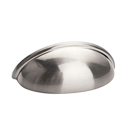 LONTAN 4 Pack Brushed Nickel Cup Handles 76mm Hole Centers 3 Inch Kitchen Cabinet Handles Suitable for Cabinets and Drawers in Bedrooms Kitchens