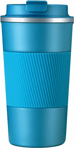 Tazza Termica Termos Caffè Caffe Coffee Mug-to-Go Viaggio Acciaio Inox Senza BPA Isolata prova di perdite per Auto Ufficio per Caffè e Tè (500ml, Blu)