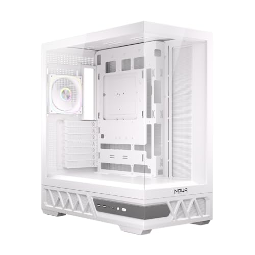 Boîtier PC Gaming ATX en Verre Trempé Noua Orizon MK100 Blanc Haute Performance
