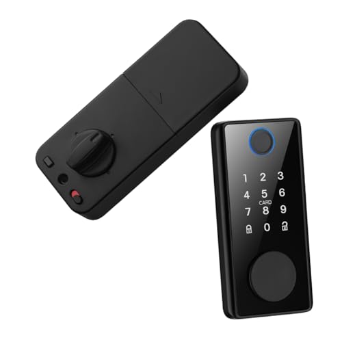 SEWACC Keyless Entry Door Lock Fingerprint Password Abs Plastic for Wood Graffiti Doors Outdoor Use