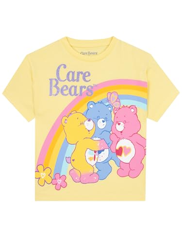 Care Bears Girls Tshirt Teddy Bear Kids Top Short Sleeve Tee Summer Clothes for Girls Yellow 6-7 Years