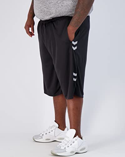 Image of Real Essentials Men's Big & Tall 3-Pack Dry Fit & Mesh Active Athletic Perfomance Shorts (3X-5X)