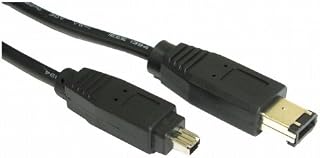 rhinocables Firewire Cable, IEEE 1394 DV Cable, Fully Moulded End Connectors, Audio Cable for PC Server, Camera & Video Camera (1m, 6 Pin to 4 Pin)