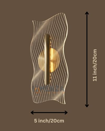 Image of Spiral Pattern 3-in-1 LED Wall Light Decorative Lamp with Golden Center Artistic Accent Lighting for Living Room Bedroom Hallway & Home Decor (Wave Wall Light, Pack of 1)