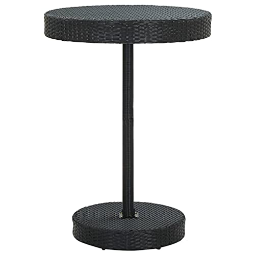 FIRBNUS Table de jardin noire 75,5 x 106 cm en polyrotin Table basse ronde Table basse en rotin extérieur meuble bar moderne table bar table bar table ronde