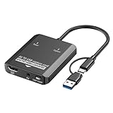 Opzioni di connettività versatili: dotata di interfacce a doppio ingresso USB A e USB C, questa scheda offre un'ampia compatibilità e può funzionare con qualsiasi computer.Cattura segnali analogici da dispositivi come lettori DVD VHS e li salva come file MP4.