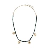  Parfois - Kurze Kette Mit Glassteinen Und Bunten Glasperlen - Damen - Größe One Size - Verde Floresta