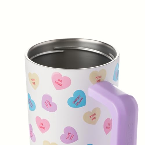 Image of Simple Modern Valentine's Day 40 oz Tumbler with Handle and Straw Lid | Gifts for Her | Insulated Reusable Stainless Steel Water Bottle Travel Mug Cupholder Use | Trek Collection | Word Hearts