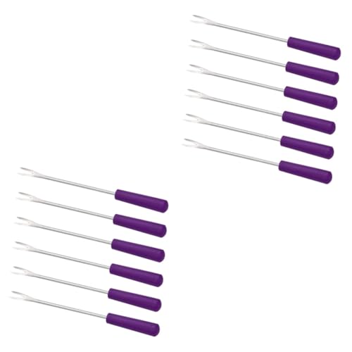 MOLUCKFU 2sets Reusable Cheese Skewers Bbq Forks for Grilling 6-pack Skewer Sticks for Kabobs 6pcs*2