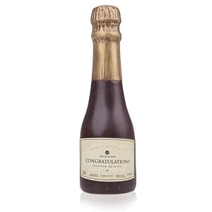 ChocoSekt Chocolade champagnefles van chocolade, leuk cadeau om te gratueren, leuk cadeau-idee voor mannen, vrouwen, kinderen, chocolade voor feestjes, verjaardagen, kinderen en volwassenen