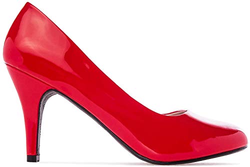 Andrés Machado - Élégants Escarpins rétro pour Femme/Adolescent pour l´été et l´Hiver - AM422 - Bout Arrondi en Vernis - Modèle Taille Petit - Talons Fins -...
