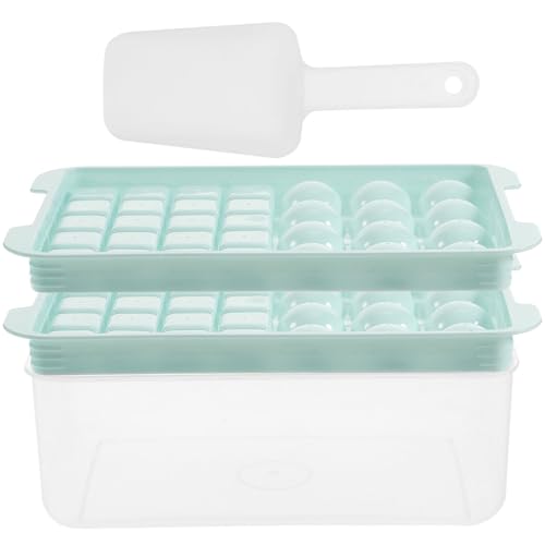 Molde para cubos de hielo con tapa y pala azul 2 piezas miniatura 1