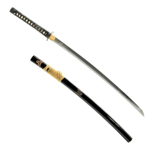 Black Solid-Spine Katana 1045 Carbon Steel Hand Forged Full Tang Sword