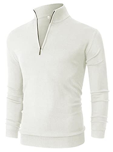 Amazon.com: NITAGUT Mens Slim Fit Quarter Zip Mock Neck Polo