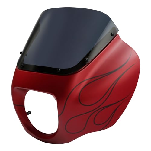 Image of Front Headlight Quarter Fairing Windshield Fit For Harley Softail Low Rider FXLR S FXLRS 2018-2025 Street Bob FXBB FXBBS 2018-2025 Softail Standard FXST 2020-2024 Wicked Red Denim