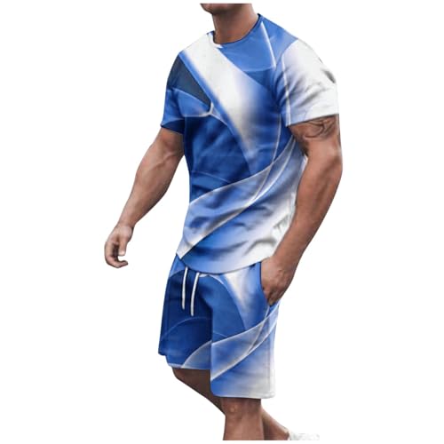 Sport Suit for Men's T-Shirt and Shorts Two-Piece Set Fashion Print Short Sleeve Casual Soft Shirt Short Pants Outfit - Main Image