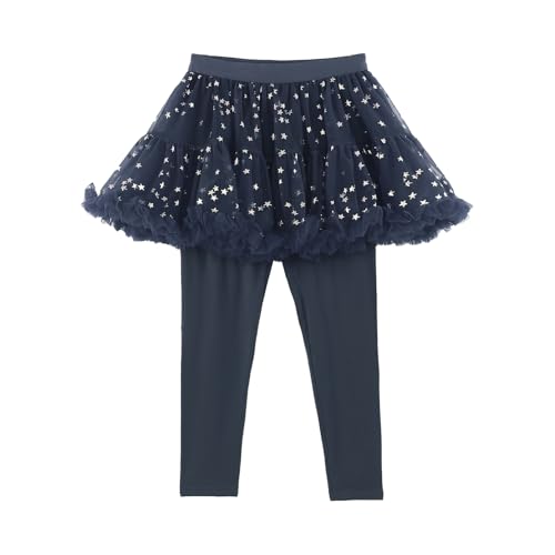 Little Girls Ruffle Tutu Leggings Pants with Skirt Sparkle Solid Pantskirt Kids Footless Culotte3