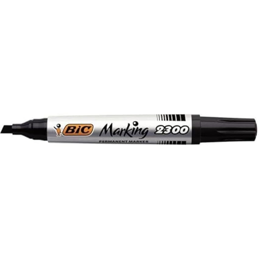 Bic 2300 - Pennarello Indelebile, Colore Nero, 1 pezzo