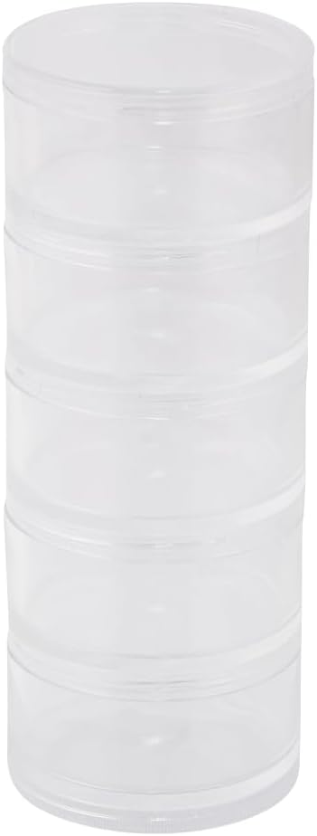 明邦(Meiho) Meibo Round Case, M, 5 Tiers, Clear