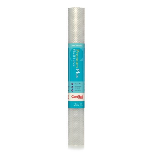 Con-Tact Brand Premium Plus Heavy Duty Non-Adhesive Shelf and Drawer Liner, 18" x 4', Nova Crystal Clear