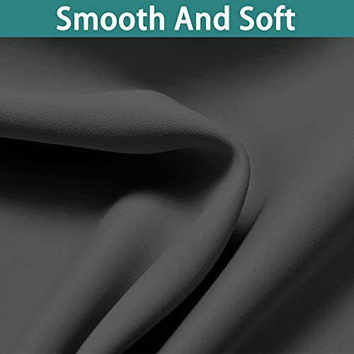 Image of Yakamok Dark Grey Blackout Patio Door Curtain Panels W70 x L84, 1 Panel | Noise Reducing Barrier Panel for Sliding Glass Door, 2 Thick Layers Heat Full Light Blocking Patio Door Drapery