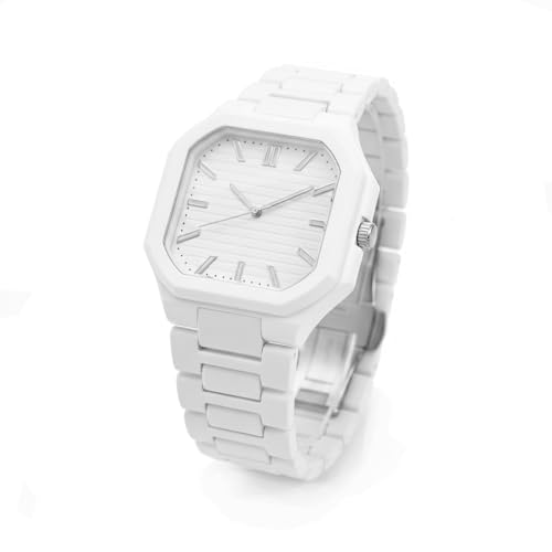 Image of Shocknshop Minimalist Creative Square Analog Casual Plastic Chain Strap Wrist Watch for Men Boys -WCH382