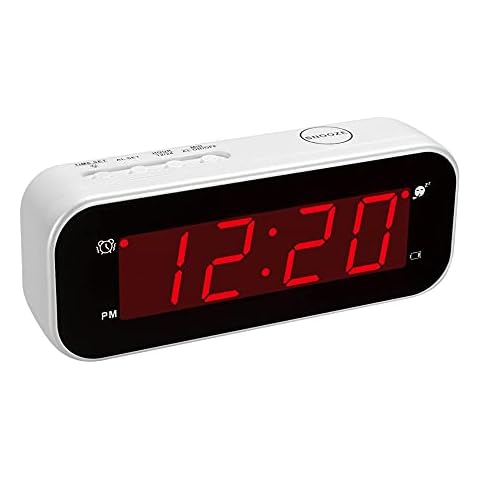 KWANWA Battery Pocket Travel Temperature Clock With 0.9" Large LED Time Numbers (White) Cover